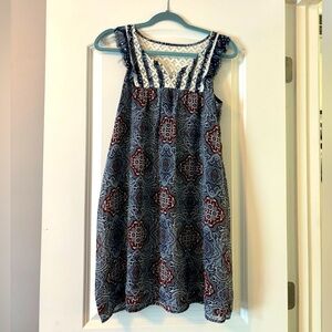 Xhilaration - lace accent red white and blue 4th of July party dress. Size M